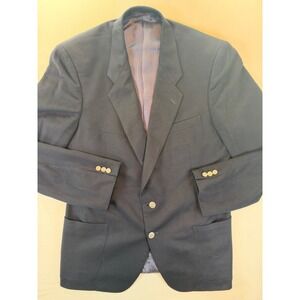 Vintage Grodins Navy Blue Blazer Tailored in Japan Wool Blend Sport Coat 42L Men